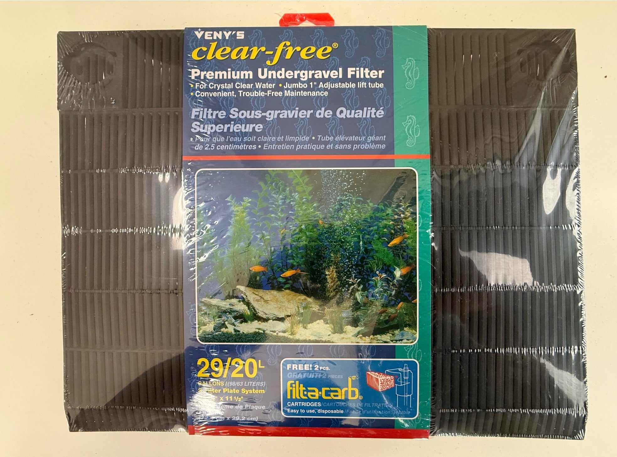 UGF -UNDER GRAVEL FILTER SYSTEM WITH 2 INTERLOCKING 30 X 35 CM PLATES AND 2 UPLIFT TUBES - EXPANDABLE