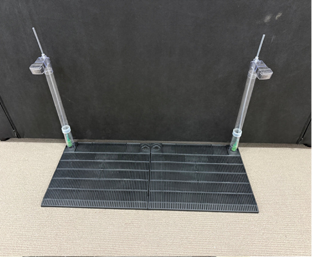 UGF -UNDER GRAVEL FILTER SYSTEM WITH 2 INTERLOCKING 30 X 35 CM PLATES AND 2 UPLIFT TUBES - EXPANDABLE