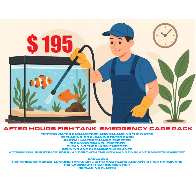 ONE OFF AQUARIUM CLEAN UP SERVICE - FOR ESTABLISHED TANKS . Upto 350 litre tanks .