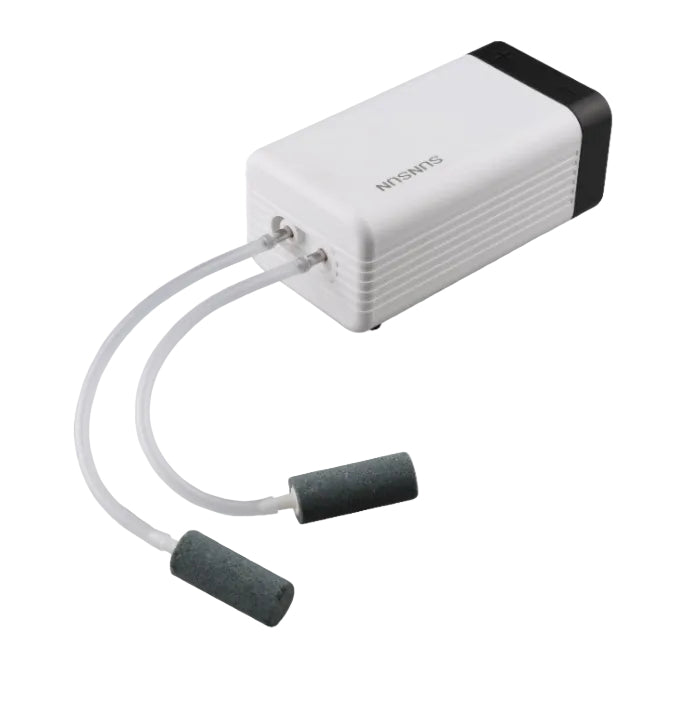 TWIN OUTLET AQUARIUM  AIR  PUMP02 CT4 WITH OUTPUT CONTROLER
