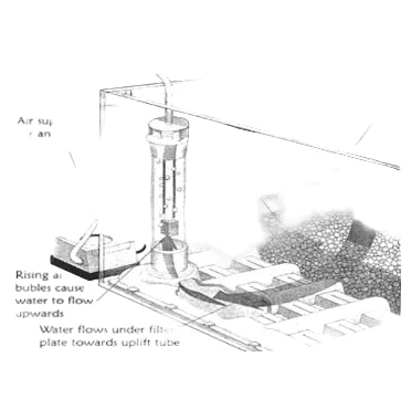 UGF -UNDER GRAVEL FILTER SYSTEM WITH 2 INTERLOCKING 30 X 35 CM PLATES AND 2 UPLIFT TUBES - EXPANDABLE