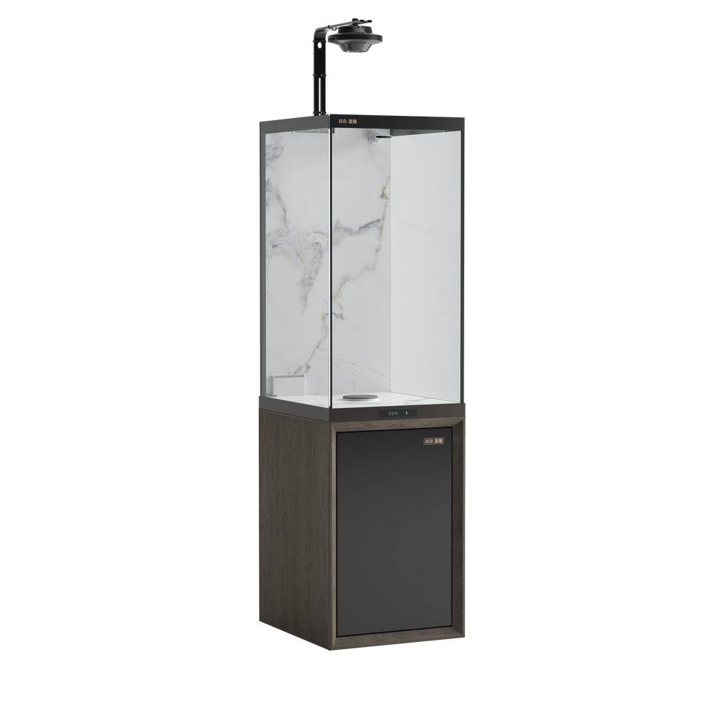 140 LITRE SMART VERTICAL TOWER  FISH TANK , LID  AND  STAND  SET [ 4.5 FOOT HIGH ]  WITH BOTTOM SUMP FILTER  - IDEAL FOR ANGEL AND DISCUSS FISH  LITRES - MODEL ZBF 400